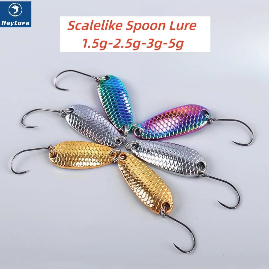 3 pz/lotto Bilancia Cucchiaio Richiamo 1.5/2.5/3.5/5g Richiamo di Pesca Artificiale Gancio di Metallo VIB Affondamento Paillette Cast Jigging Pesca Bass Pike