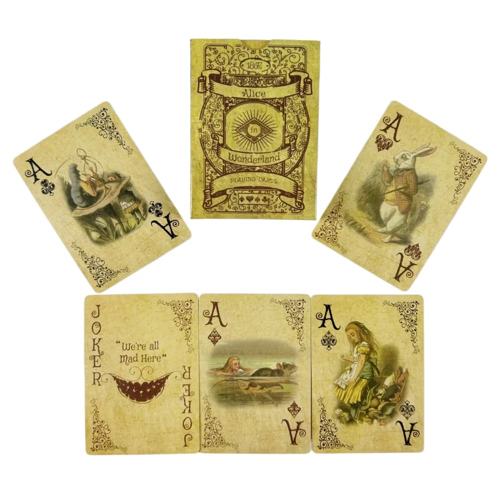 Carte da gioco stile vintage Alice nel gioco Carte da gioco da poker Mazzo Giochi da tavolo Set da poker retrò Carta magica Novità presenti Pokers