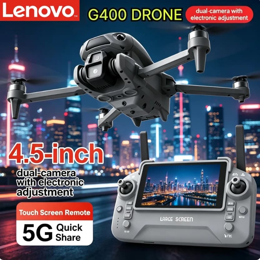Lenovo G400 GPS Foldable Drone Screen Remote Brushless Obstacle Avoidance Optical Flow 8K Dual Camera 5G FPV RC Quadcopter