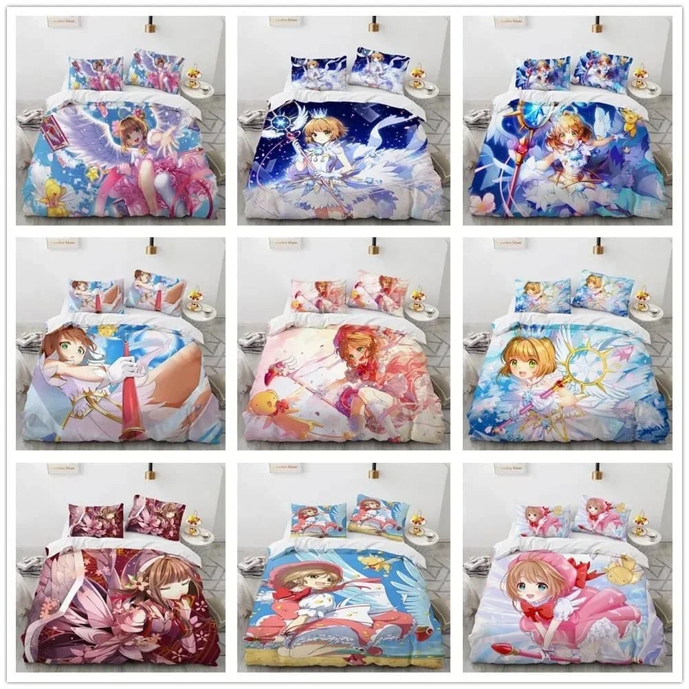Card Captor Sakura 3D Print Anime Girl Dressing Room Decoration Queen King Size