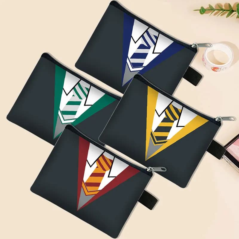 Mini portafoglio Harry Potter, borsa portatile multifunzionale per carte, portamonete e porta documenti, stile college, da uomo