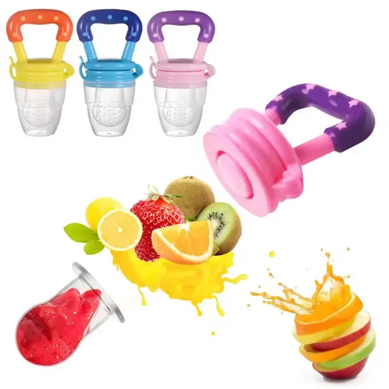Alimentatore per alimenti per bambini Alimentatore per frutta Ciuccio Giocattolo per la dentizione infantile Massaggiagengive per frutta fresca congelata - Tettarelle da biberon in silicone Include tutte le dimensioni