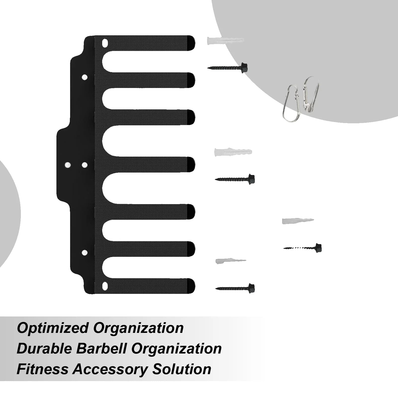 Support for Vertical Baler 7 Hooks Storage Bar Wall Hook Handlebar Holders Kettlebell Gym Home Garage