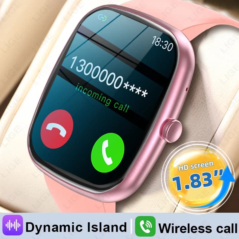 LIGE 2026 Nuovo Smartwatch per Uomo e Donna, 1.83" HD, Bluetooth, Monitoraggio Frequenza Cardiaca e Sonno, Compatibile con Android iOS, Regalo per le Feste