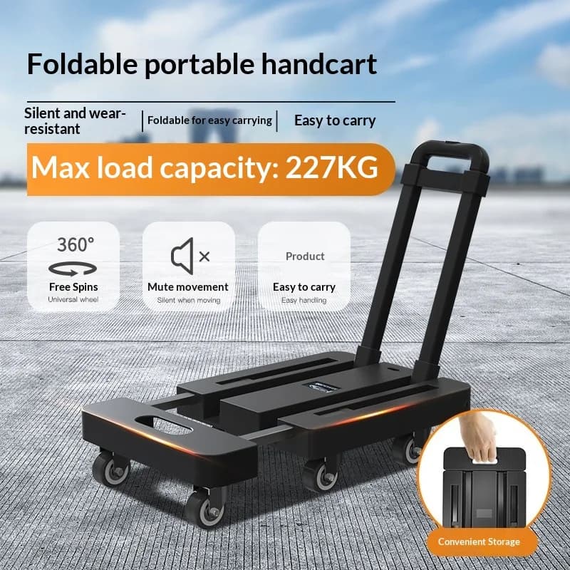 Trolley Tool Holders Resistant with Wheels Lockable, Organizer for Garage, 3 Folding shelves, Black
