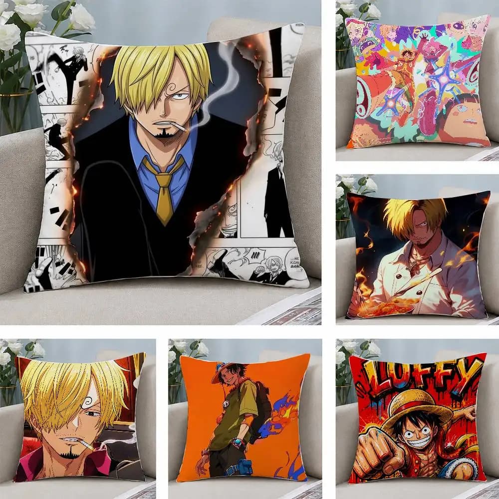 One Piece Yamato Wano Arc Anime Plush Pillow Cover Copricuscino in morbido peluche corto per divano, camera da letto, decorazioni per la casa, regalo, decorazione