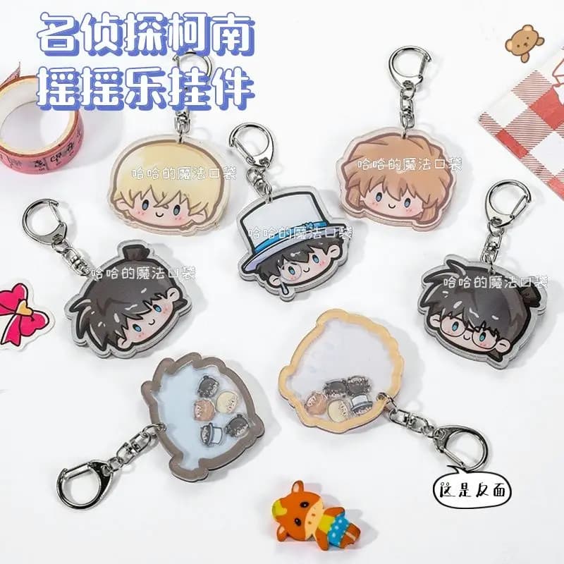 Detective Conan merchandise keychain charm, cute and high-quality, shaker style, perfect for student backpacks and gifts