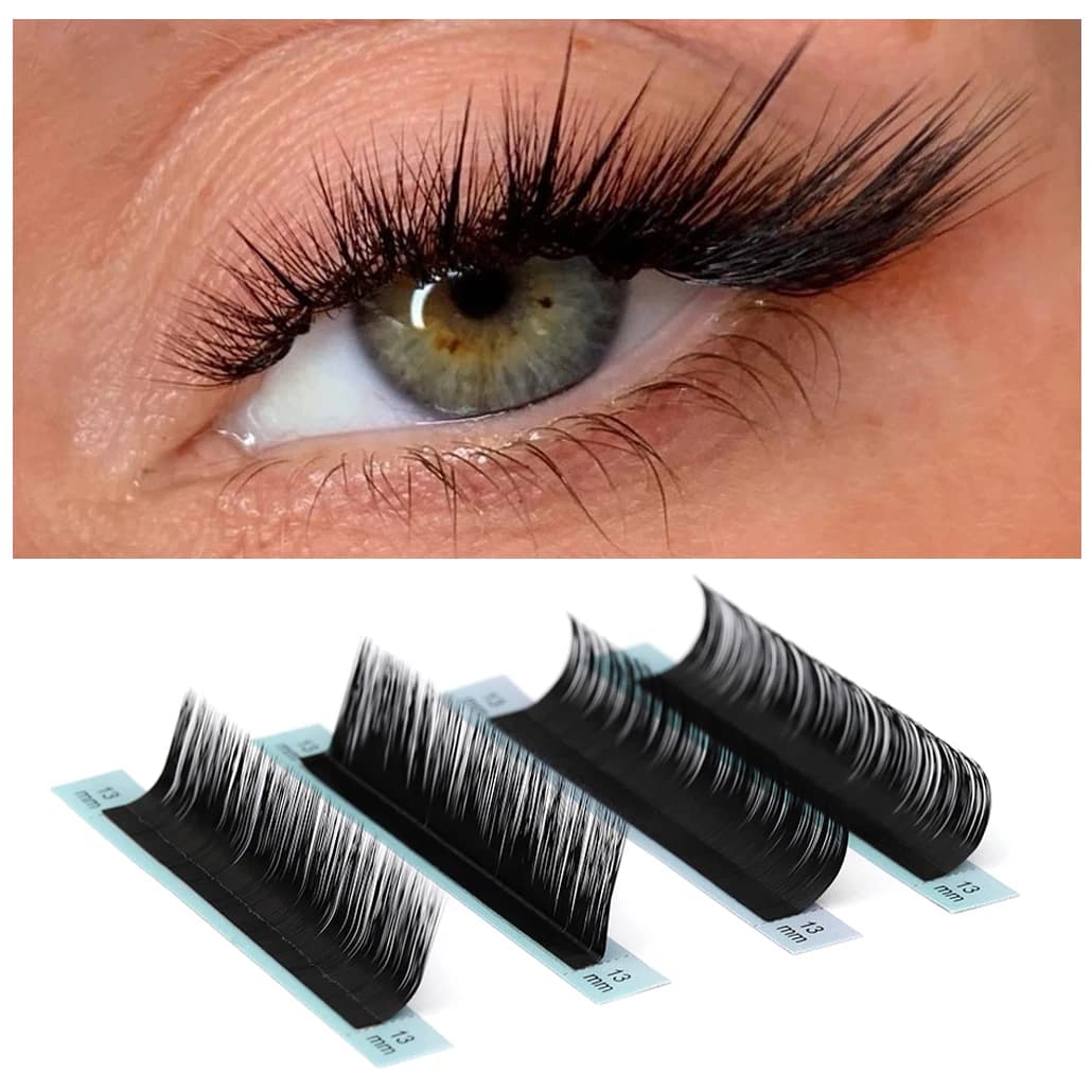 L/L +/LC/LD/LU/M Curl Volume Lash Extensions ciglia individuali nero opaco scuro finto visone ciglia miste vassoio trucco ciglia