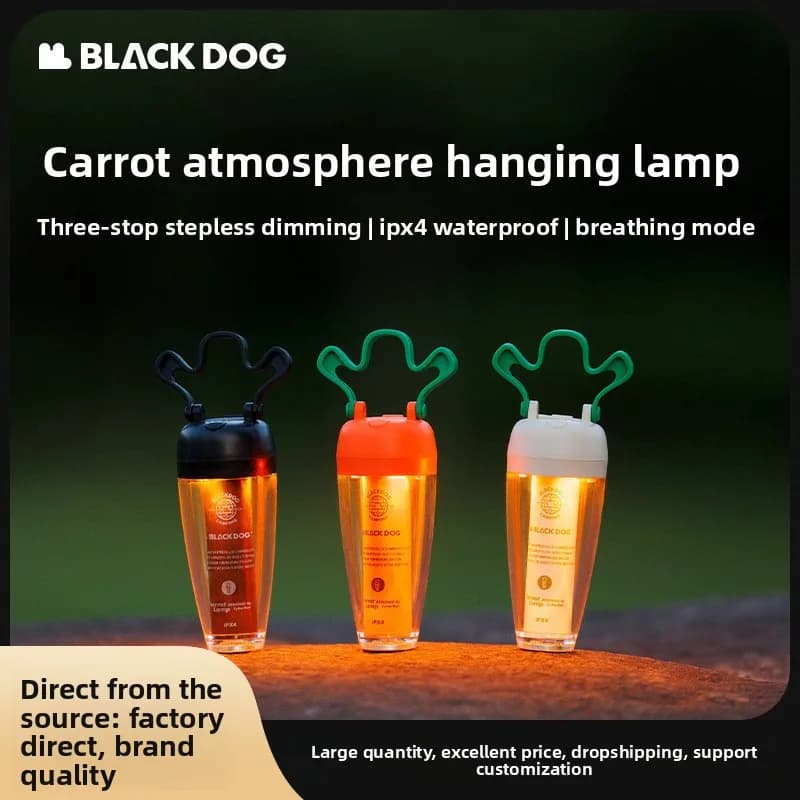 Lampada a Carota Blackdog, Luce da Campeggio ad Alta Risoluzione, Lampada Atmosferica per Tenda a Lunga Durata