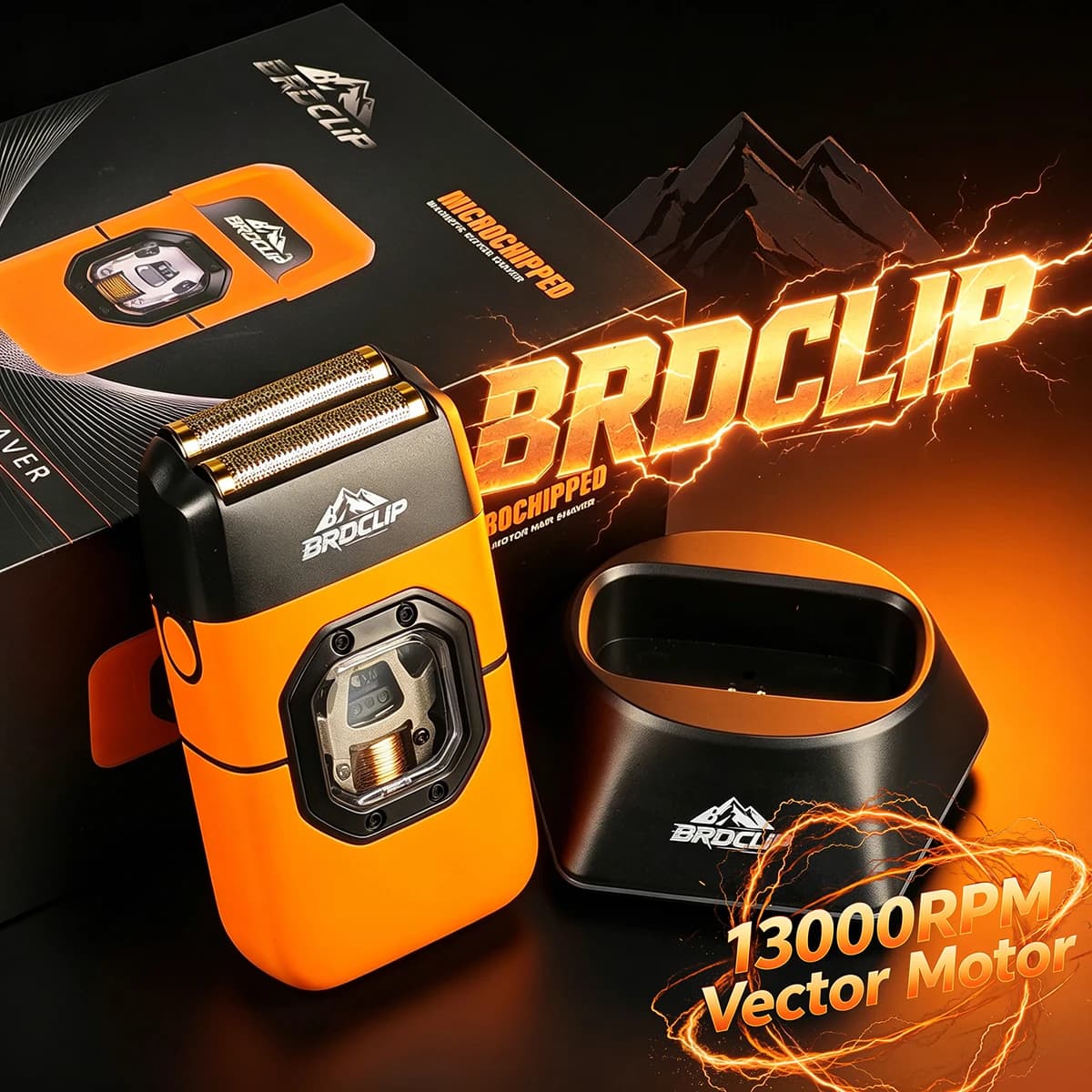 Professional 5V Electric Razor for Men, BRD-2603 Refinisher with Vector Motor 8500-13000RPM, Barbiere Base, Travel Block, Double Blade Network