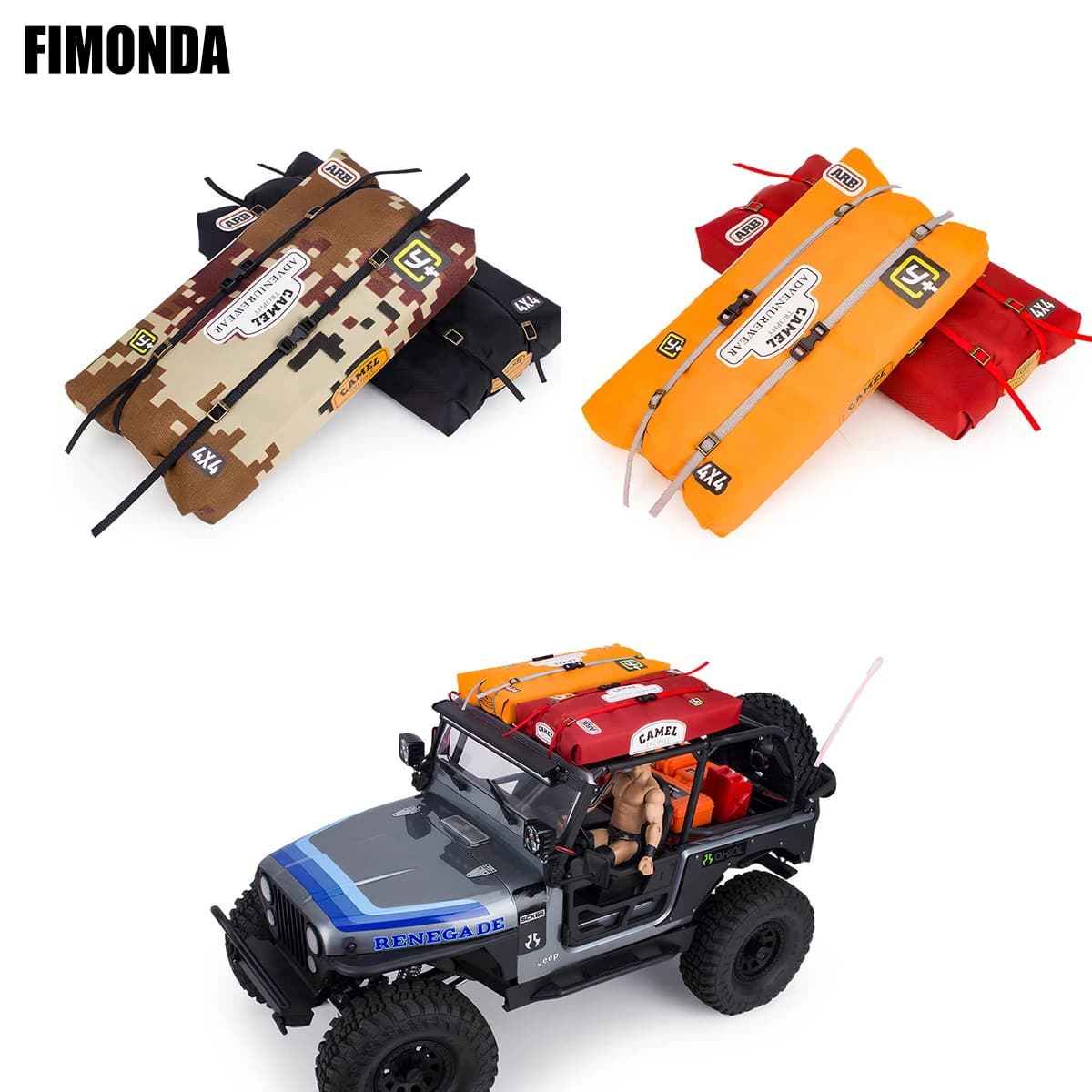Per SCX10 TRX4 RC4WD D90 Borsa portapacchi, bagagli per auto RC in scala 1/10 1/8, decorazione di simulazione per camion cingolato