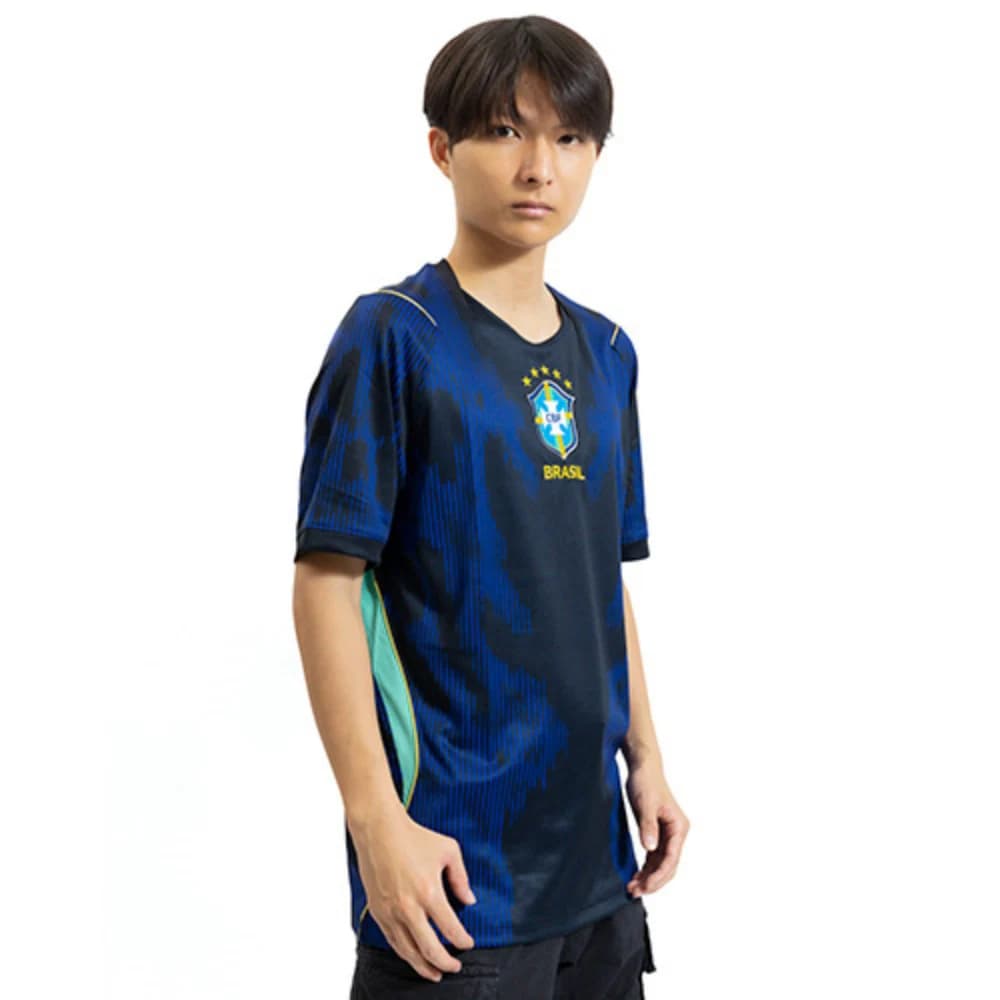 Maglia da Allenamento Stile Brasile, Elegante Maglia da Calcio Blu Traspirante per Tifosi, Uso Quotidiano e Allenamento