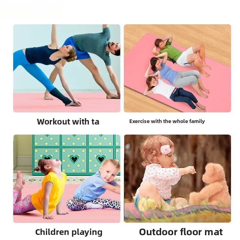 Tappetino per Esercizi Extra Large, Doppio Tappetino Yoga Extra Spesso e Lungo, Antiscivolo, in TPE Ecologico, per Casa, Palestra, Bambini, Danza, Pilates