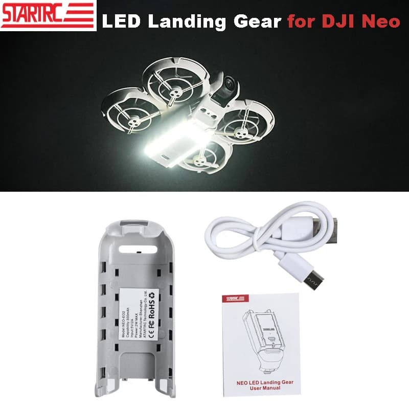 STARTRC LED Landing Gear for DJI NEO Drone Accessory Landing Gear with Flash LED Lights Lightweight