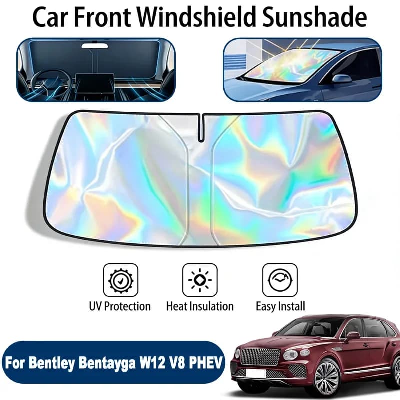 Windshield Sun Shade For Bentley Bentayga W12 V8 PHEV Foldable UV Reflective Front Window Sun Protection Cover Accessories