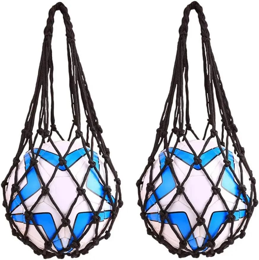 Confezione da 2 sacche a rete per palloni da basket, calcio, pallavolo - Rete in nylon resistente, adatta per le taglie 3, 4, 5