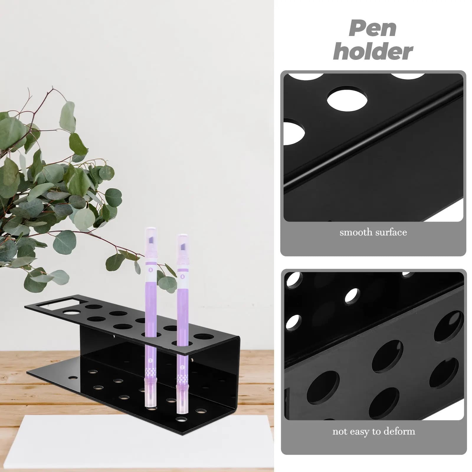 Set di 1 Portapenne in Acrilico, Organizzatore da Scrivania, Supporto per Pennarelli Trasparente, Decorativo per Ufficio, Scuola e Studenti
