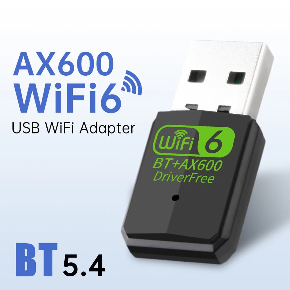 WIFI 6 AX600 BT5.4 Adattatore WiFi USB Dual Band 2.4G/5GHz 802.11AX Antenna integrata Driver scheda di rete wireless gratuito per Win10/11