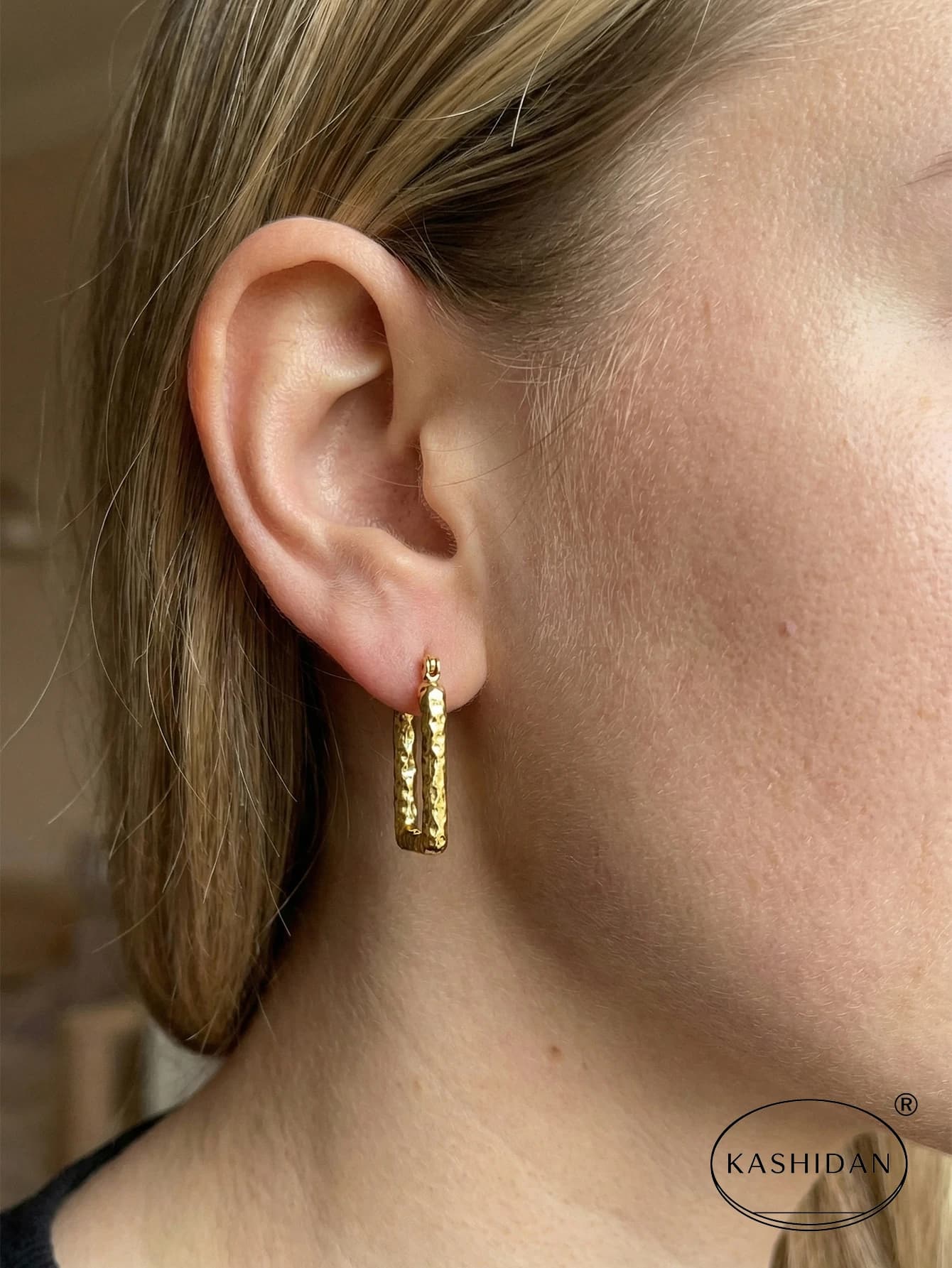 Waterproof Stainless Steel Earrings Gold Color Hypoallergenic Modern Statement Hoops Gift Pack