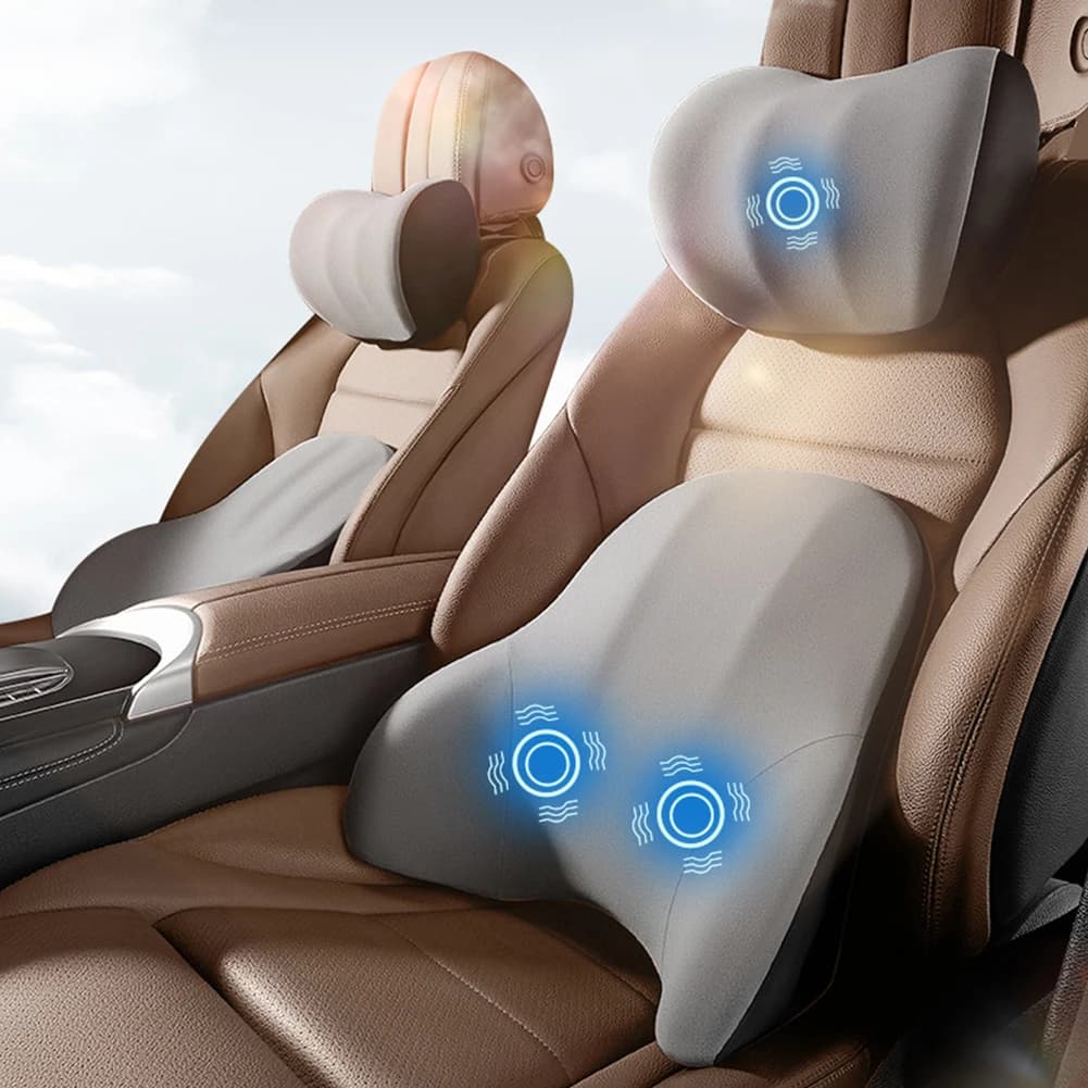 Auto elettrica singola lombare poggiatesta singolo massaggio a vibrazione supporto lombare cuscino per il collo cuscino lombare seggiolino auto interni auto