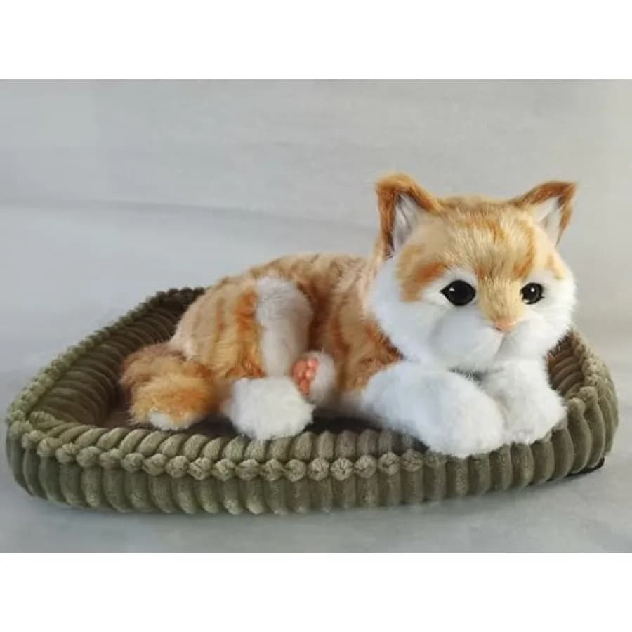 Gatto Tabby Arancione Realistico, Giocattolo Interattivo per Animali Domestici, Compagno di Gattino con Pelliccia Sintetica 100% Artigianale
