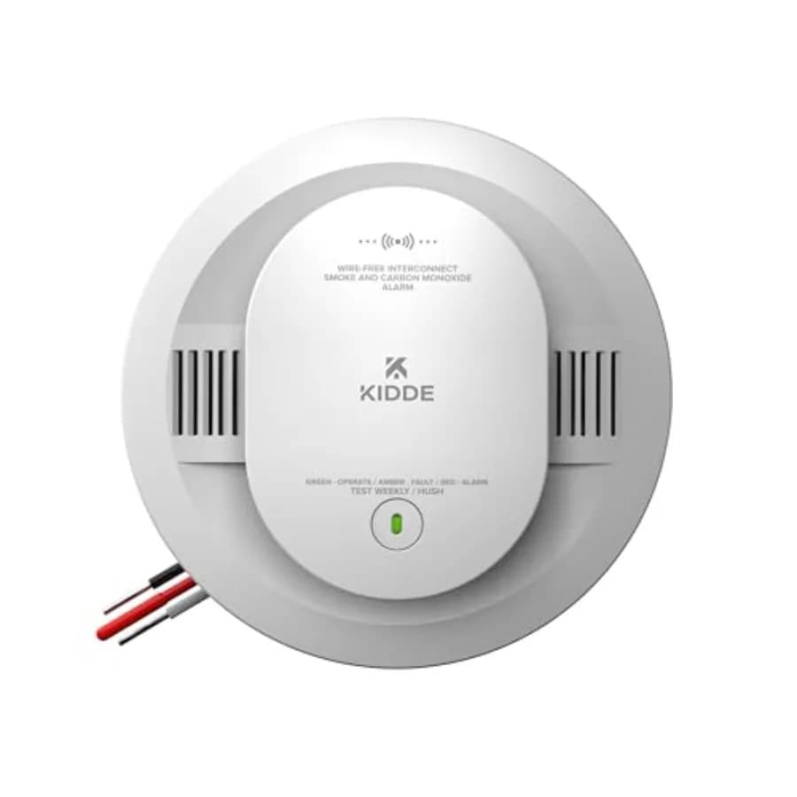 Rilevatore di fumo e monossido di carbonio cablato con batteria AA di riserva, interconnessione senza fili, avvisi vocali, luce LED di stato, 85 dB