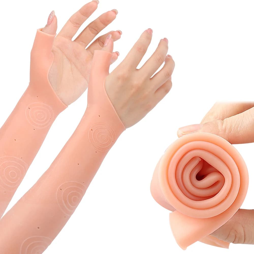 Guanto senza dita per artrite in gel elastico 1/2 pezzi per alleviare il dolore, stecca impermeabile per compressione del polso per distorsione, tendinite