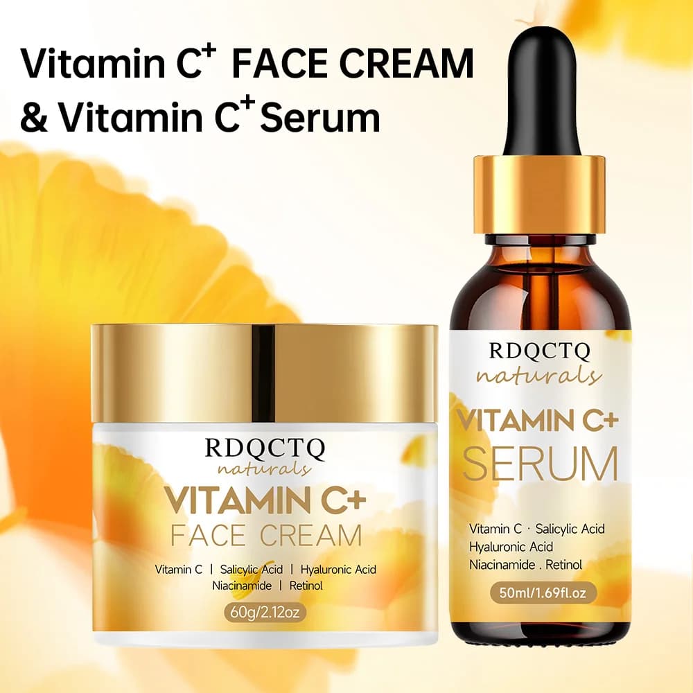 Set of 2 pieces of cream and serum to vitamin C: AliExpress title optimized with key ingredients and safe efficacy fences