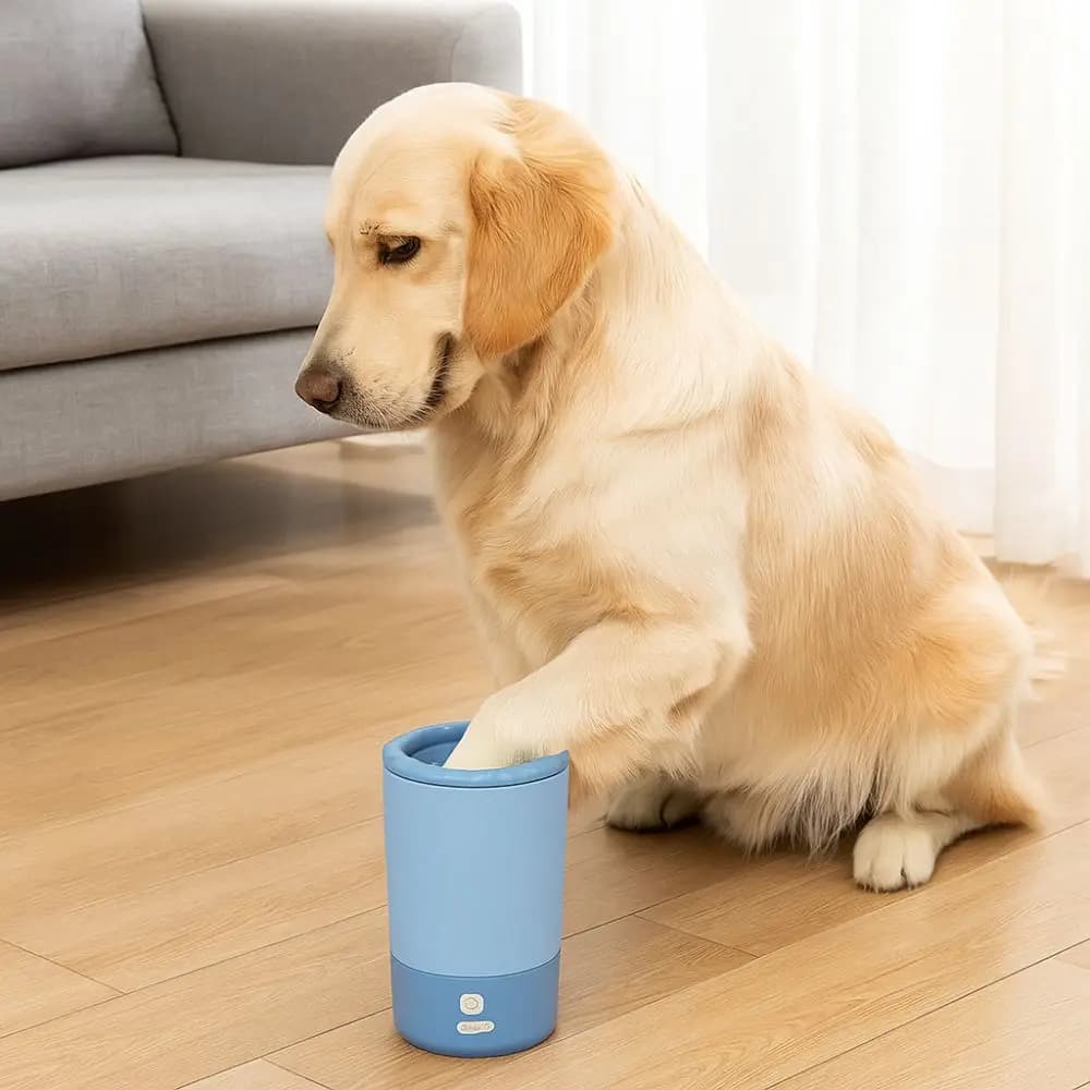 Lavapiedi Portatile per Animali Domestici, Silenzioso, Pulizia Rapida, Ricarica USB, Elettrico, per Cani e Gatti