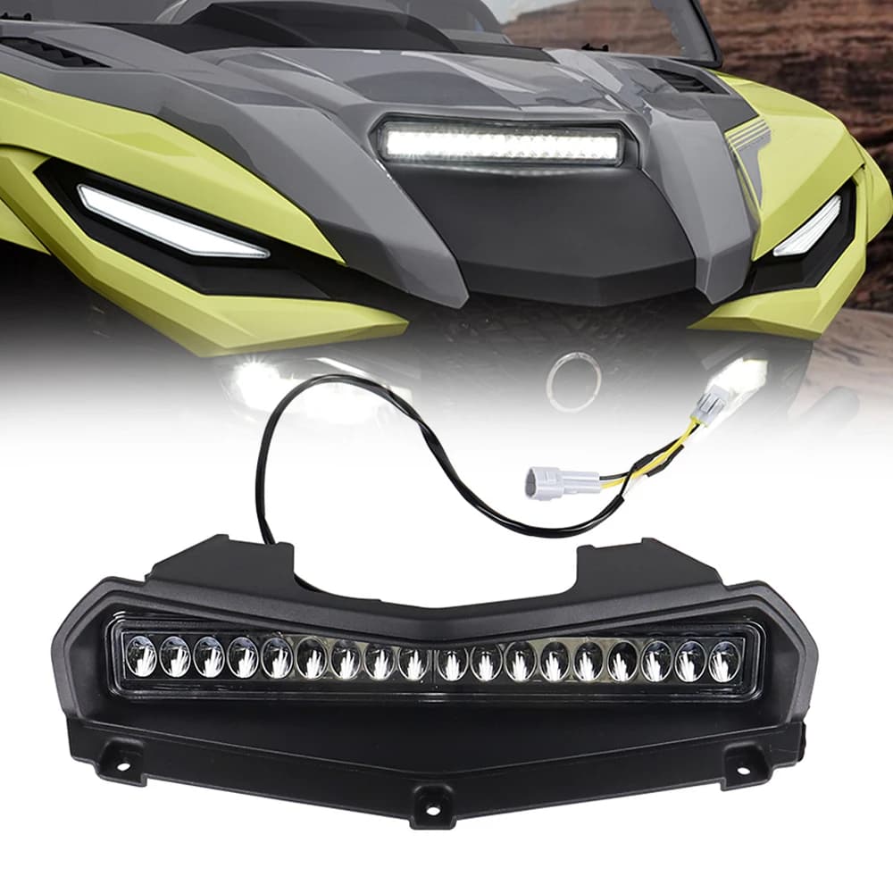 ATV LED Anteriore Ausiliario Spot Luce Cappuccio Pannello Scoop Luce Per Yamaha Wolverine RMAX2 RMAX4 1000 2021-2024