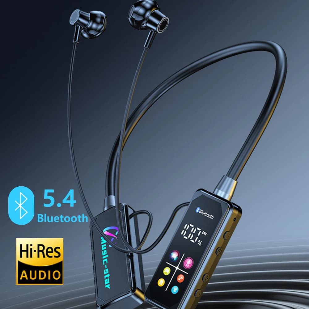 Bluetooth 5.4 Kebidumei headphones with HD screen, Wireless Collar Headphones, HiFi Stereo with Noise Reduction for Live Streaming