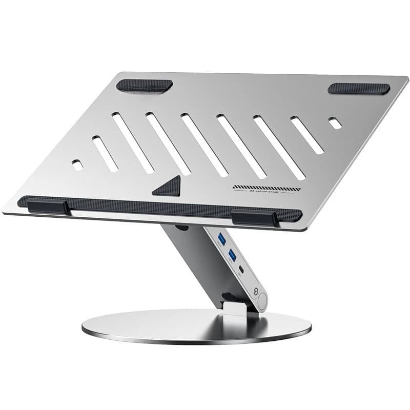 Staffa per laptop in lega di alluminio, docking station multifunzionale 6 in 1, staffa di dissipazione del calore con rialzo girevole