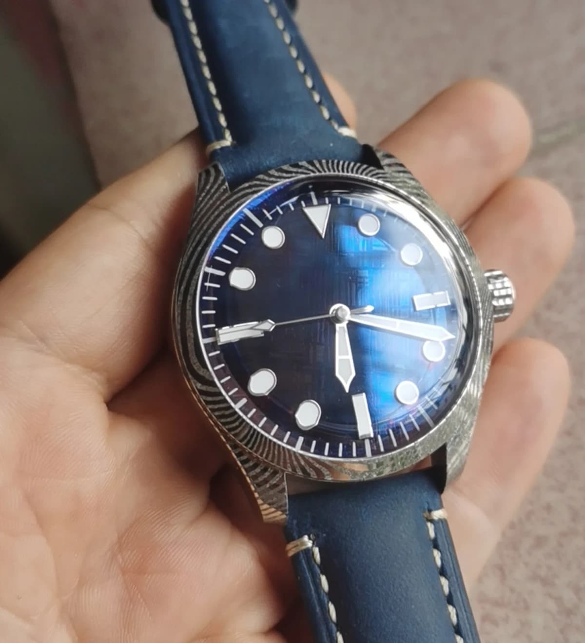 Men's Watch SIDAXIN 40mm, Automatic Vintage Mechanical, Damask Steel, Waterproof 20Bar, Bright BGW9 PT5000