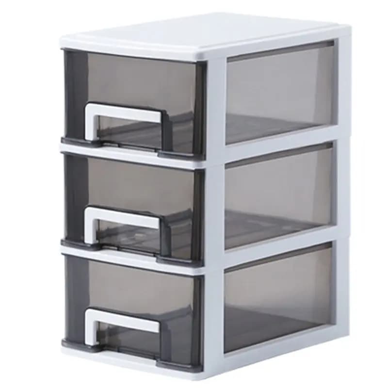 【GIORNO DEL GIORNO DI GRAZIA】Scatola portaoggetti a quattro strati trasparente, organizer da scrivania in plastica bianco e nero, organizer 3D