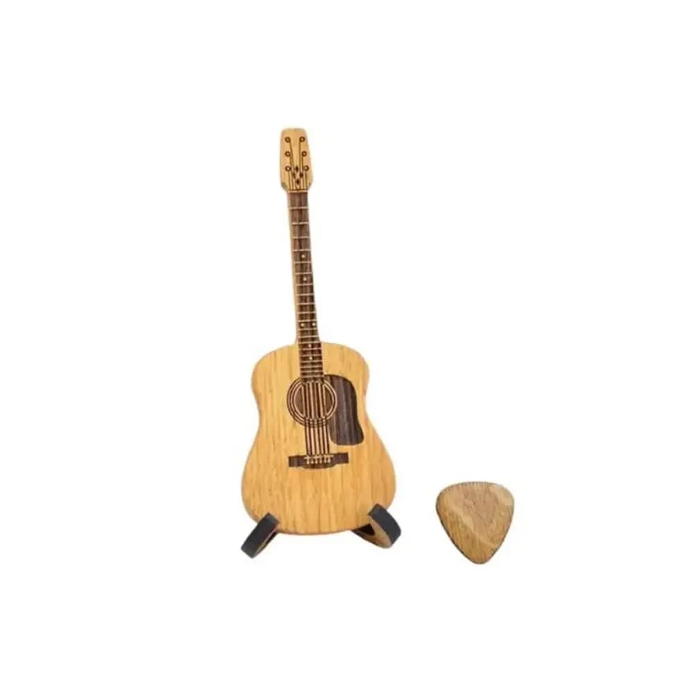 Scatola in legno per plettri da chitarra acustica con supporto, scatola regalo a forma di chitarra, contenitore porta plettri per chitarra