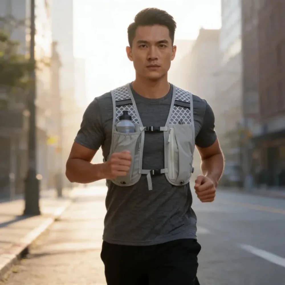 Breathable Running vest with Water Bottle, Multifunction Hydrating Backpack Outdoor Cycling