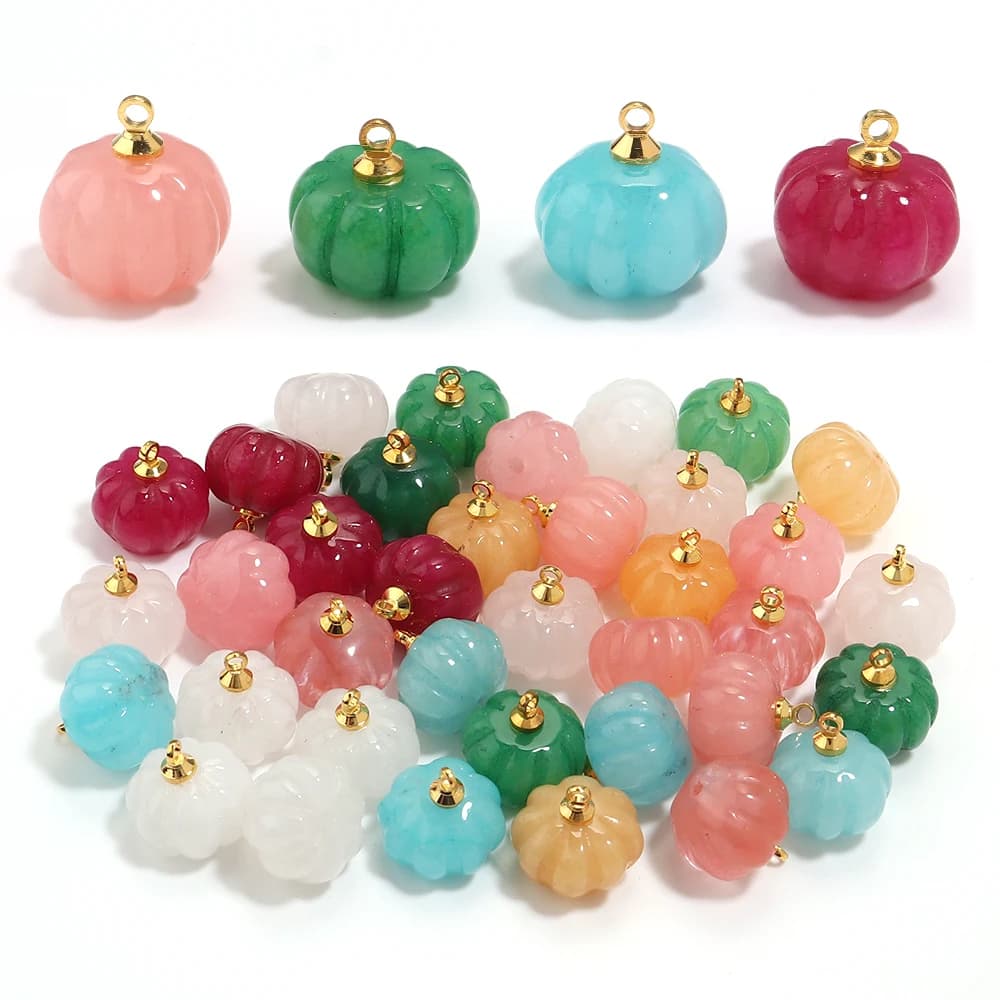 5 Pz/lotto 12 14mm Pietra Naturale Agata Rossa Quarzo Rosa Pendenti E Ciondoli Mini Zucca Pendenti e Ciondoli per la Produzione di Gioielli FAI DA TE collana orecchini