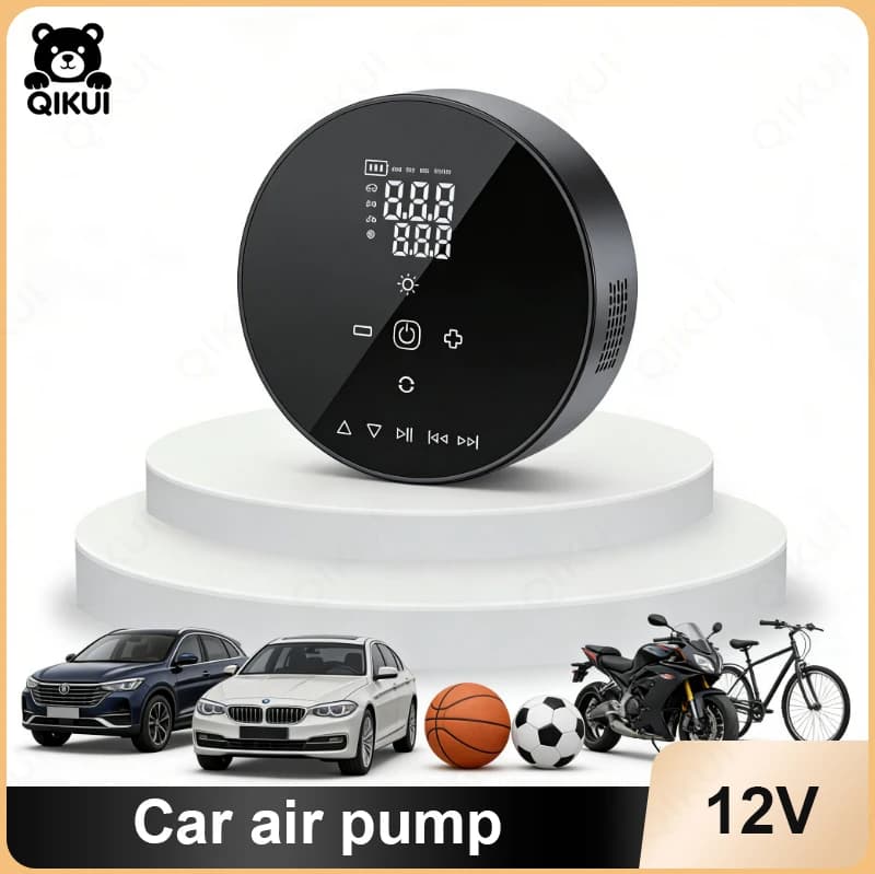 Compressore d'aria portatile per auto per gonfiaggio pneumatici, alimentatore di emergenza, avviatore di emergenza per veicoli 12V DC, pompa d'aria portatile con