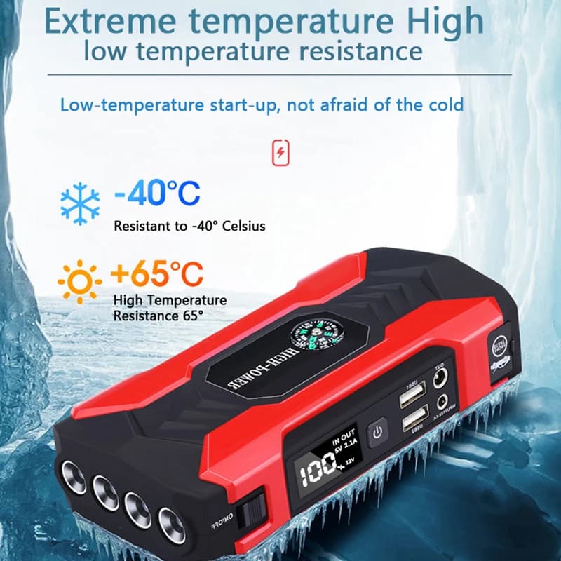 Avviatore di Emergenza per Auto 3000A, Power Bank Portatile, Booster Batteria 12V per Benzina 6.0L e Diesel 3.0L, Caricabatterie d'Emergenza per Auto