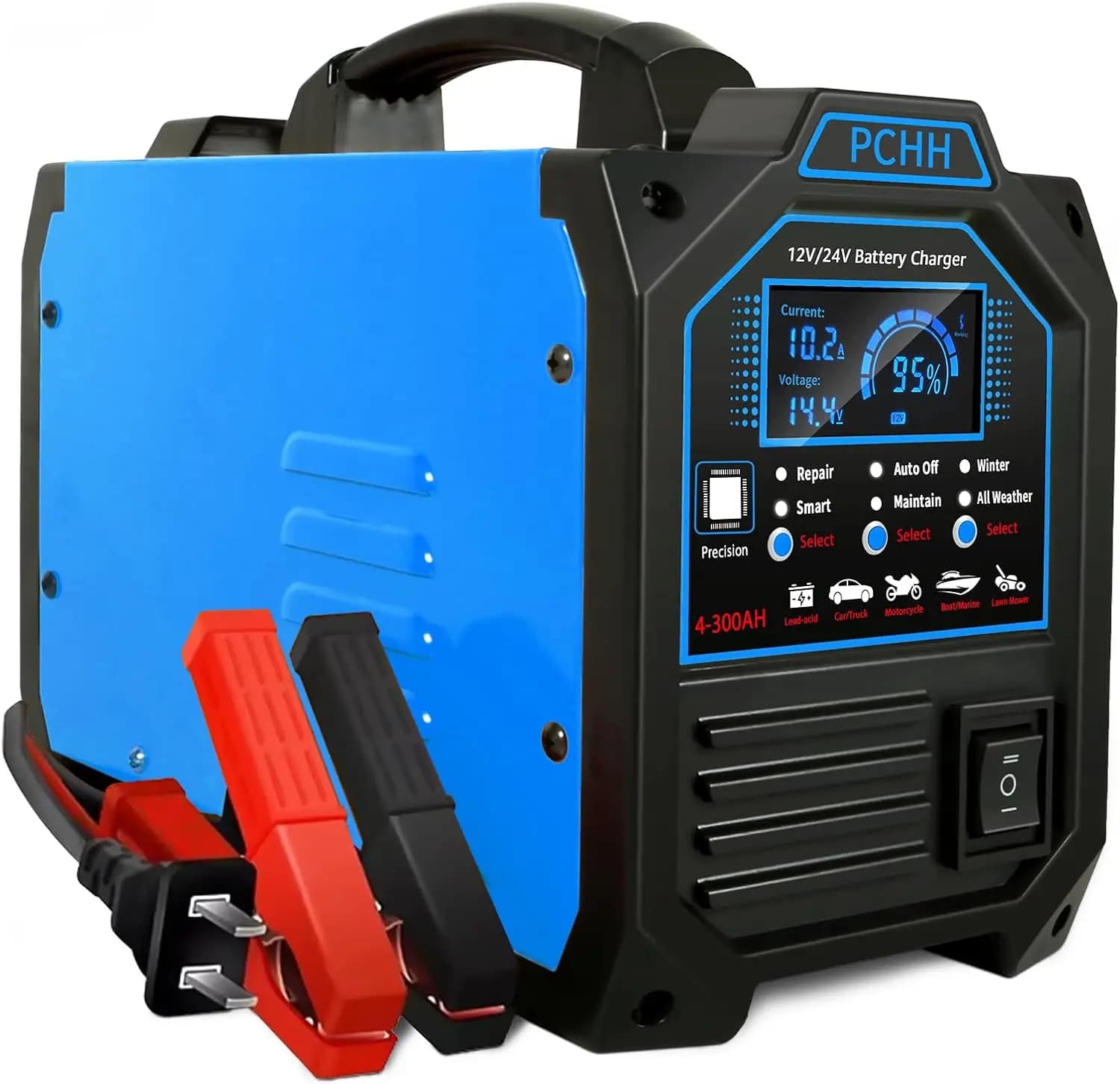 12V 24V Car Battery Charger Heavy Duty 0 15A Automatic Battery Maintainer Smart Trickle Charger with Auto Shutoffs Repair