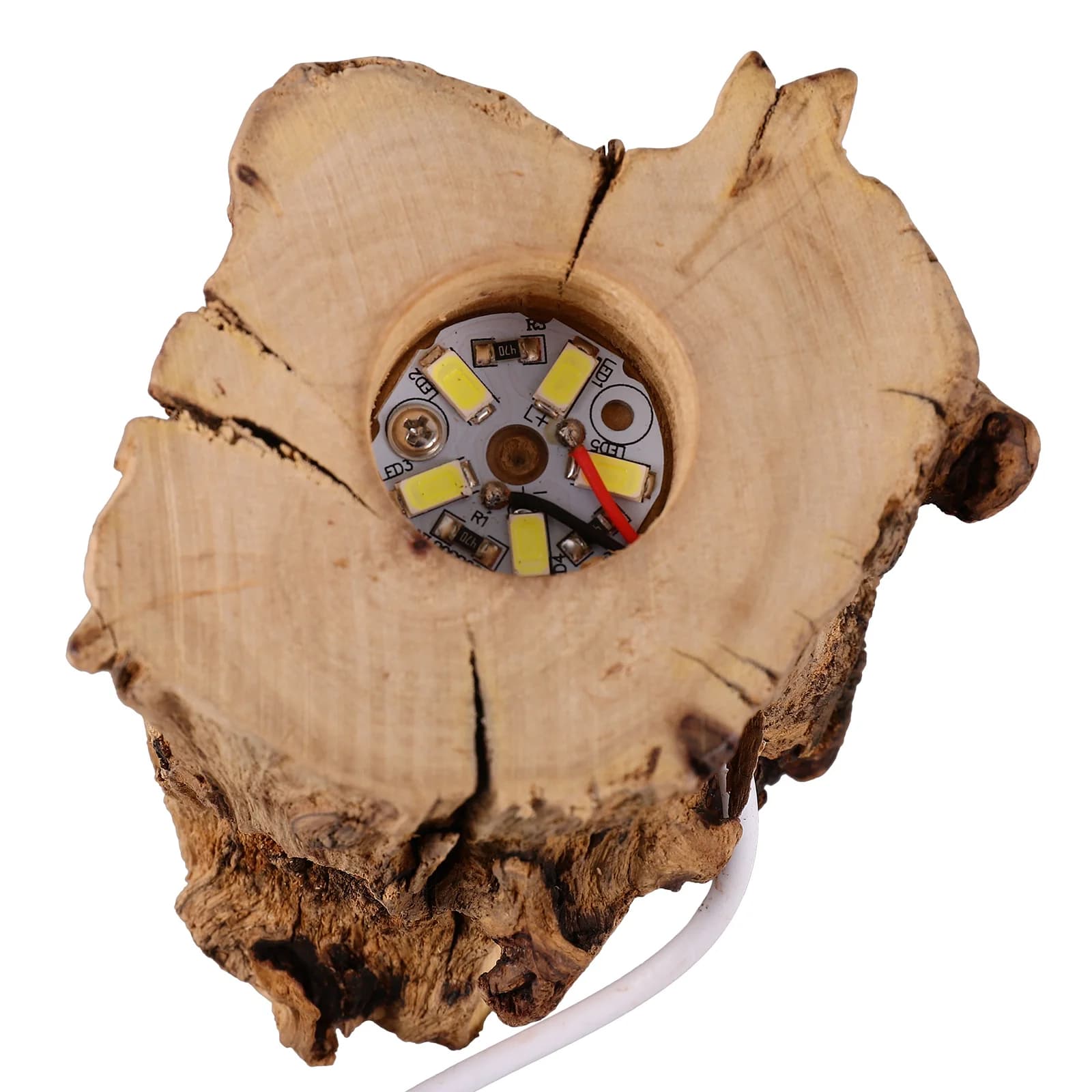 Base in legno Supporto per sfera di cristallo Ceppo di albero Supporto per luce a led Base per display a sfera Base in vetro Base per lampada notturna USB Base illuminata