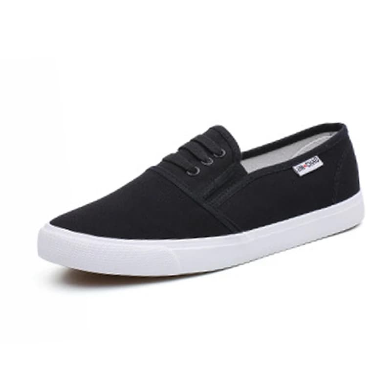 Men's soft and breathable fabric shoes Slip-on Men's casual black flat brand shoes as well as anti-slip D557