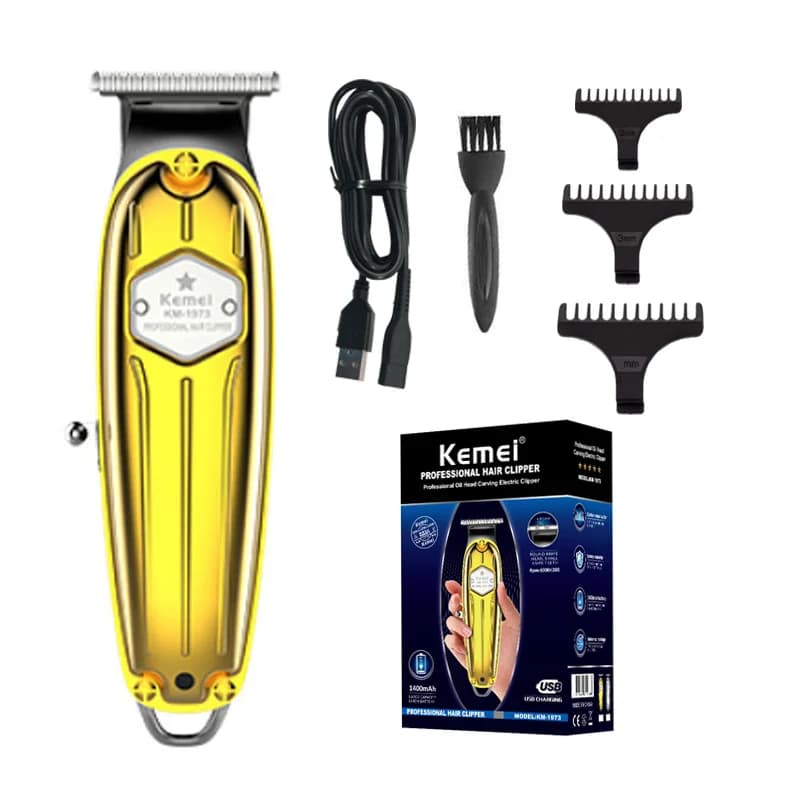 Kemei KM1973 tagliacapelli interamente in metallo barbiere tagliacapelli professionale ricaricabile uomo rasoio elettrico per barba macchina per tagliare i capelli