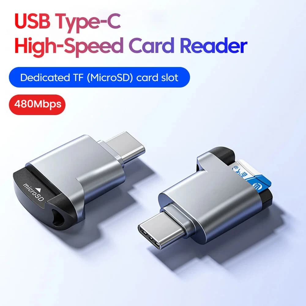 Typec 2.0 Universal Card Reader for Mobile Phones Mini TF Memory Card Reader for iphone 16 Mobile Phones and Tablets