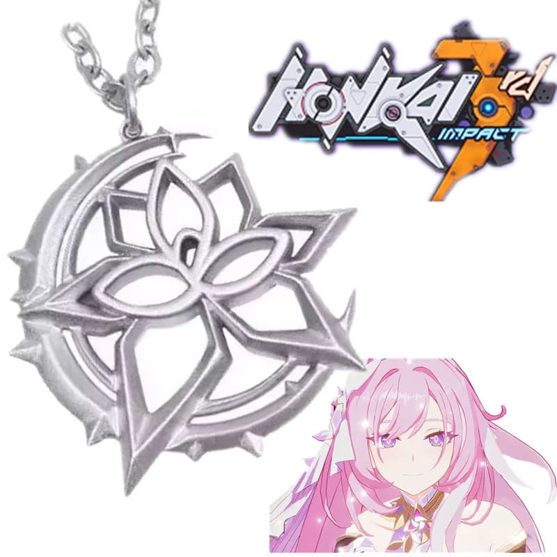 Gioco Honkai Impact 3 Elysia Cosplay Collana in lega 3D Collana girocollo unisex Puntelli Hip Hop