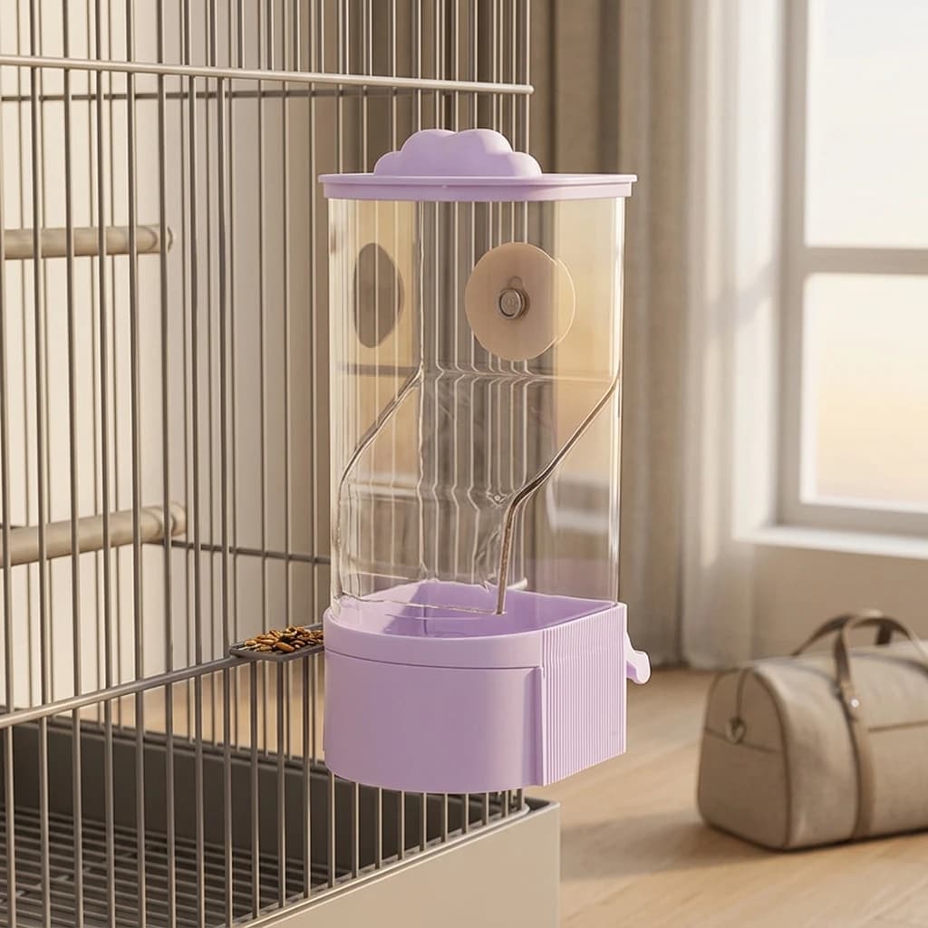 Automatic Parrot Feeder Anti Spill Food Container with Gravity Sensor Easy Clean for Cockatiels Budgies and Parakeets