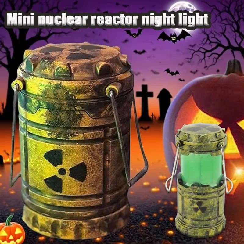 1-5PCS Mini Nuclear Reactor Night Light Small Ornament Micro Model Quirky Decoration Novelty Lamp Halloween Party Gift Idea