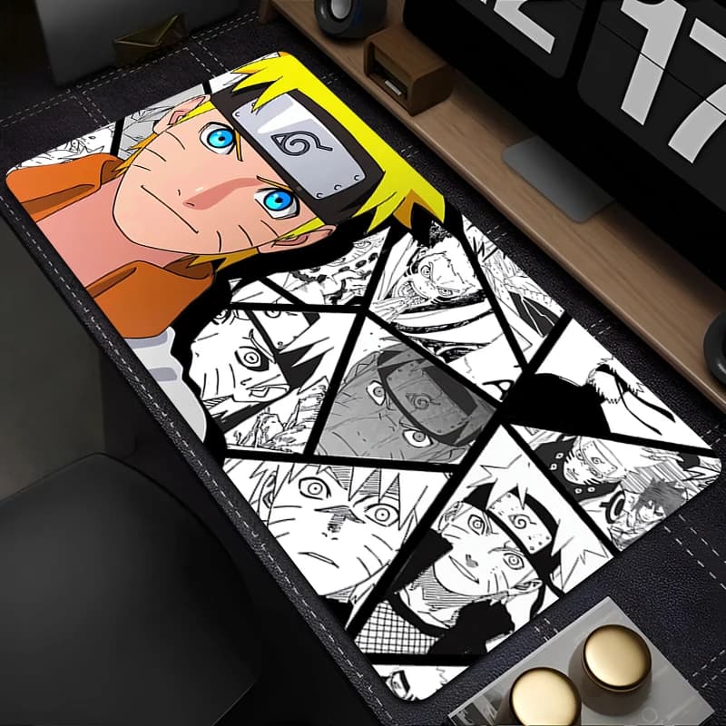 Tappetino per mouse Varmilo da 90x40 cm per tastiera da computer, accessori da gioco anime Naruto, tappetino da scrivania con bordo rinforzato, morbido tappetino per mouse da gamer