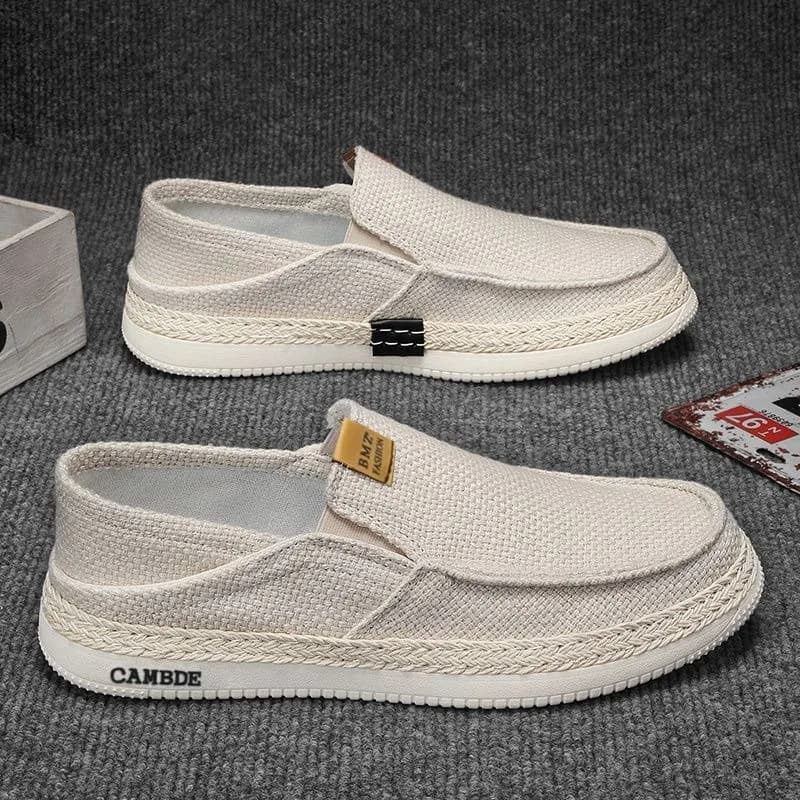 Summer Men Casual Loafers Men's Breathable Slip On Casual Shoes Classic Linen Canvas Sneakers Male Light Flats Lazy Shoes Hombre