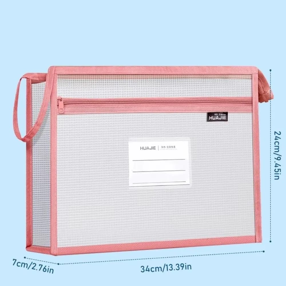 Transparent Mesh Mesh Zipper Pouch Pocket Design Document Folder File Storage Pouch Student Carrying Zipper Closure
